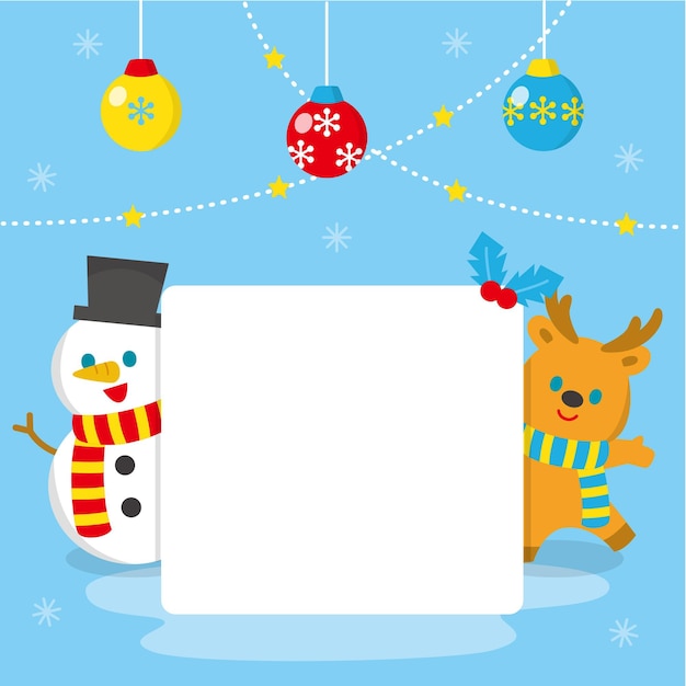 Weihnachtsfigur mit leerem Banner