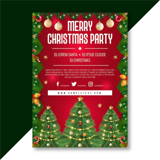 Weihnachtsflyer rote Vorlage