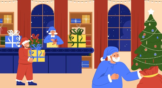 Weihnachtsgeschenke auf Beförderungsvektor