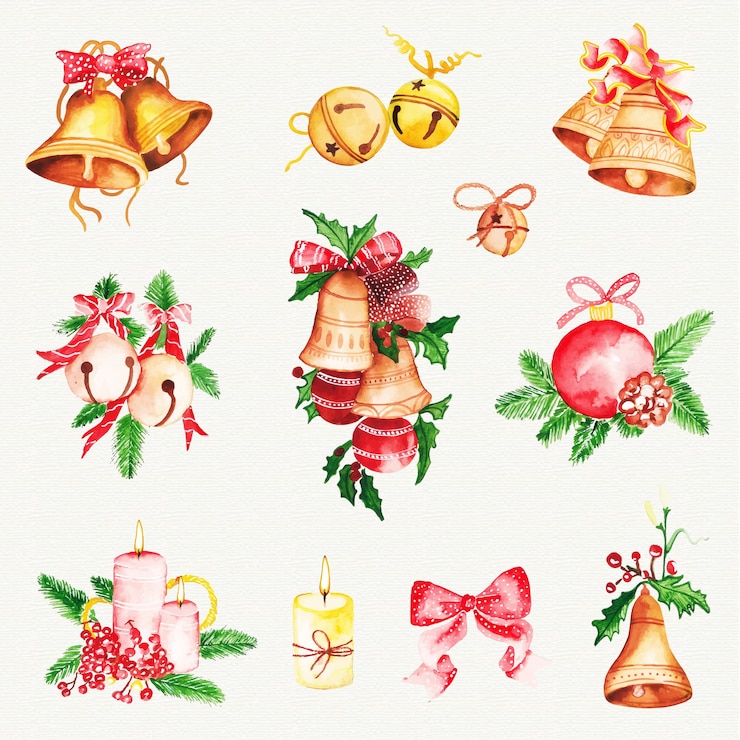 Vektor weihnachtsglocken elemente