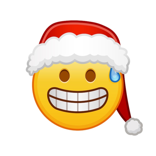 Weihnachtsgrimasse im gesicht großes gelbes emoji-lächeln