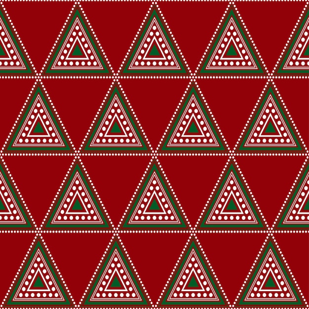 Weihnachtsgrüner baum azteken auf rotem hintergrund. vektorillustration