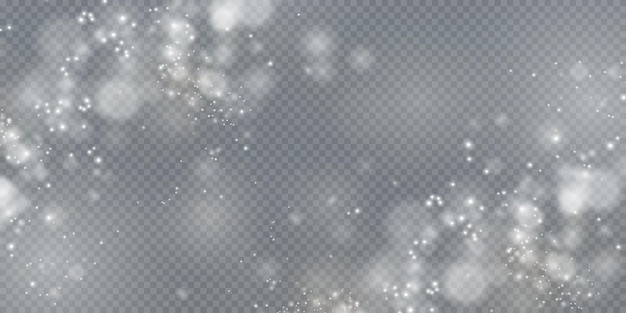 Weihnachtshintergrund pulver png magisch glänzender weißer staub feine glänzende staubpartikel fallen