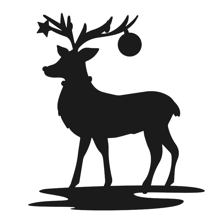 Vektor weihnachtshirsch silhouetten flacher vektor