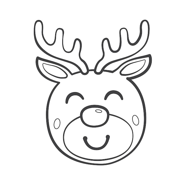 Weihnachtshirsch Weihnachtsumriss Illustration Icon Malvorlage oder Linienkunst