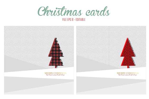 Weihnachtskarte im minimalistischen Stil mit modernen Farben und Mustern