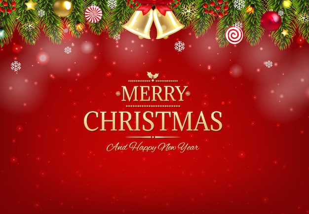 Weihnachtskarte mit weihnachtslichen Tannenzweigen