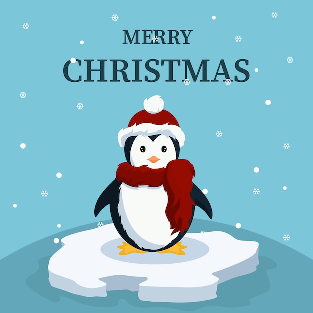 Weihnachtskarte von niedlichen baby-pinguin