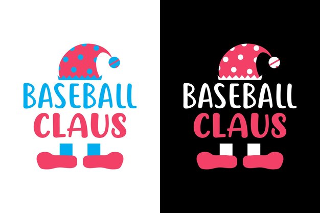 Vektor weihnachtsklaus-baseballklaus-t-shirt