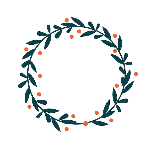 Weihnachtskranz für Hausdekoration flache Ikone Interieur