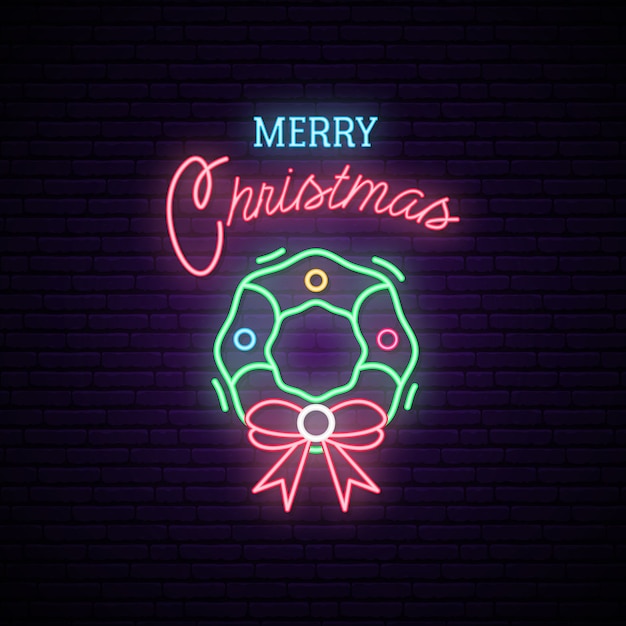 Weihnachtskranz Neon Sign.