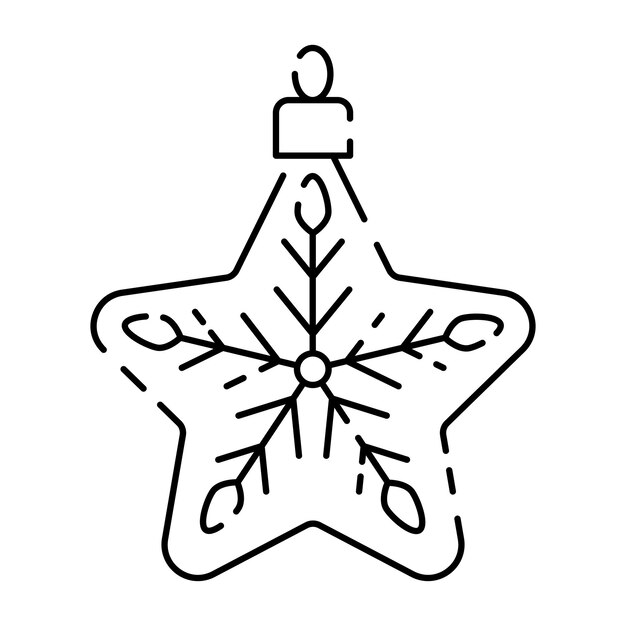 Vektor weihnachtskugel minimales liniensymbol dekorationsdiagramm weihnachtsbaumspielzeug und kugelvektor für websites und mobiles minimalistisches flaches design frohes neues jahr und feiertagsdekoration