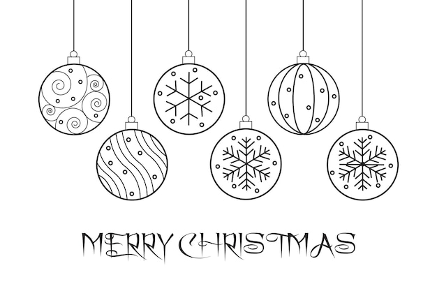 Weihnachtskugeln schwarze Stock-Illustration