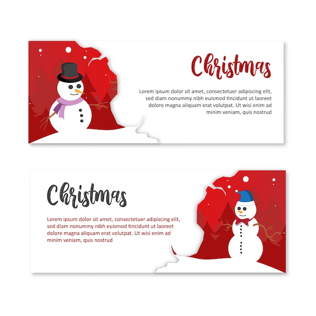 Weihnachtslandschaft banner schneemann