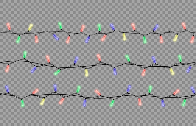 Weihnachtslichter auf transparentem hintergrund