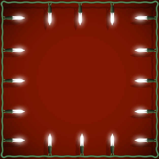 Weihnachtslichter gestalten auf rotem hintergrund