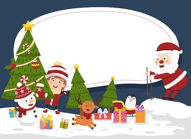 Weihnachtsmann guten Rutsch ins Neue Jahr und frohe Weihnachten Illustrationsvektor