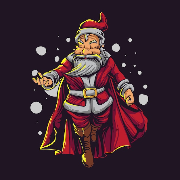 Weihnachtsmann-Karikaturillustration