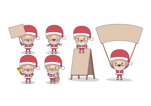 Weihnachtsmann mit plakat hölzern