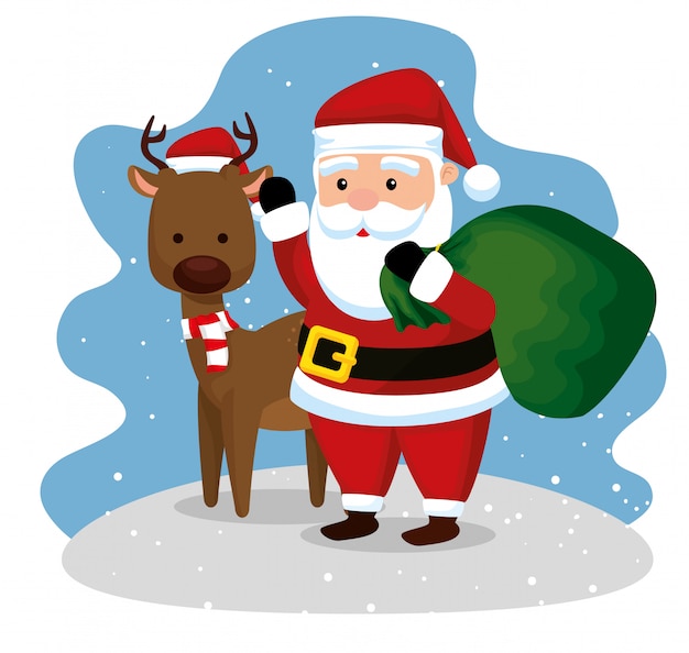 Weihnachtsmann mit Tasche und Rehwildhut