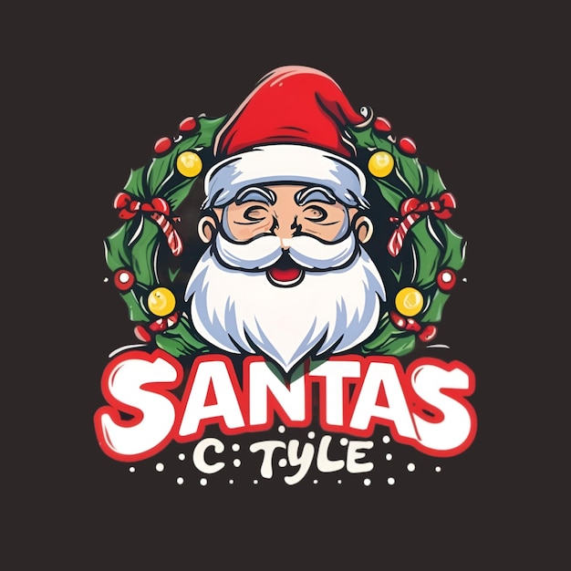 Vektor weihnachtsmann-t-shirt-logo-design ai generiert