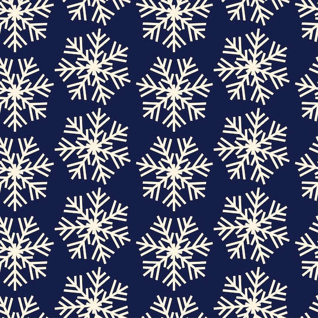 Weihnachtsmuster symmetrisches nahtloses Muster Vektor Schneeflocken auf blauem Hintergrund