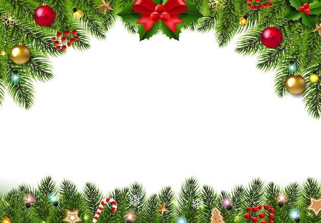 Weihnachtsrand Isolierter weißer Hintergrund mit gradienten Mesh-Vektorillustration