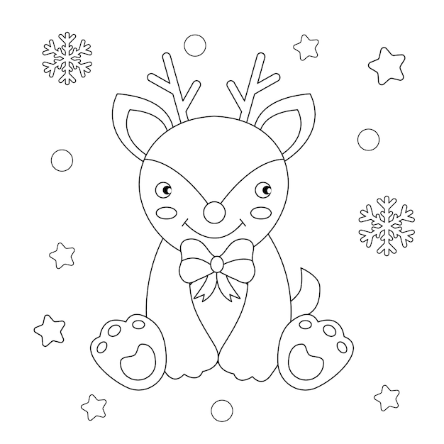 Weihnachtsrotwild Malvorlagen Illustration