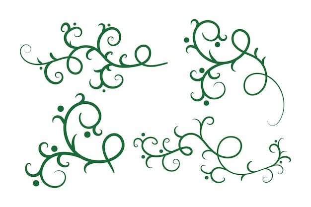 Vektor weihnachtsschnörkel wirbeln trennlinien dekorative elemente vintage holly kalligraphie-schriftrolle