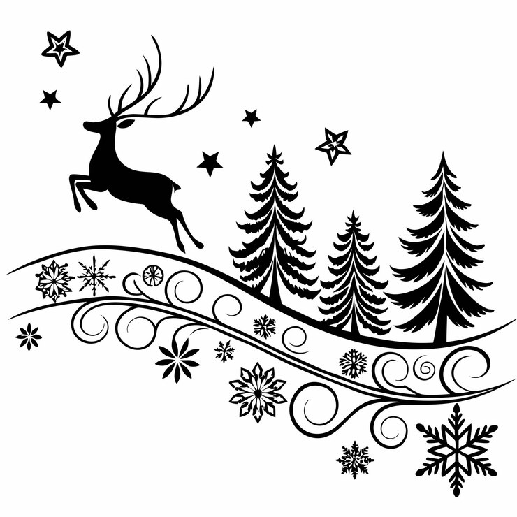 Vektor weihnachtssilhouettenvektor