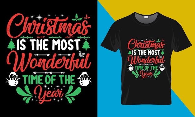 Weihnachtstypografie-t-shirt-design. weihnachts-t-shirt-design