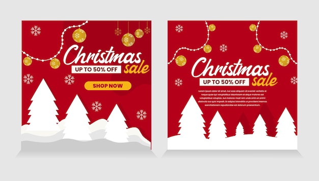 Weihnachtsverkauf instagram post collection premium vector