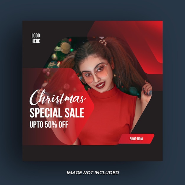 Weihnachtsverkauf Social-Media-Post oder Web-Banner-Vorlage