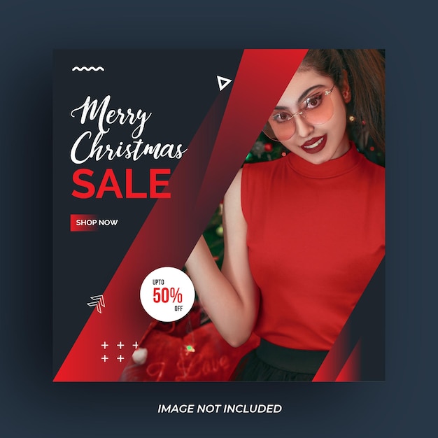 Weihnachtsverkauf Social-Media-Post oder Web-Banner-Vorlage