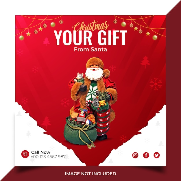 Weihnachtsverkauf und rabatt-social-media-post-design-vorlage und web-banner