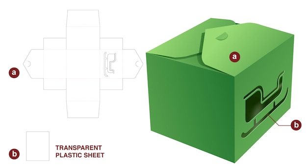 Weihnachtsverpackungsbox gestanzte vorlage und 3d-modell