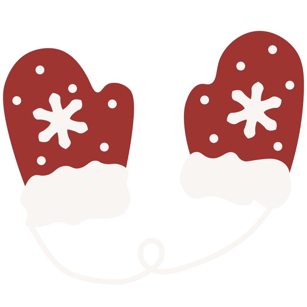 Weihnachtswarme Kleidungshandschuhe und -hüte in einem weißen transparenten Hintergrund