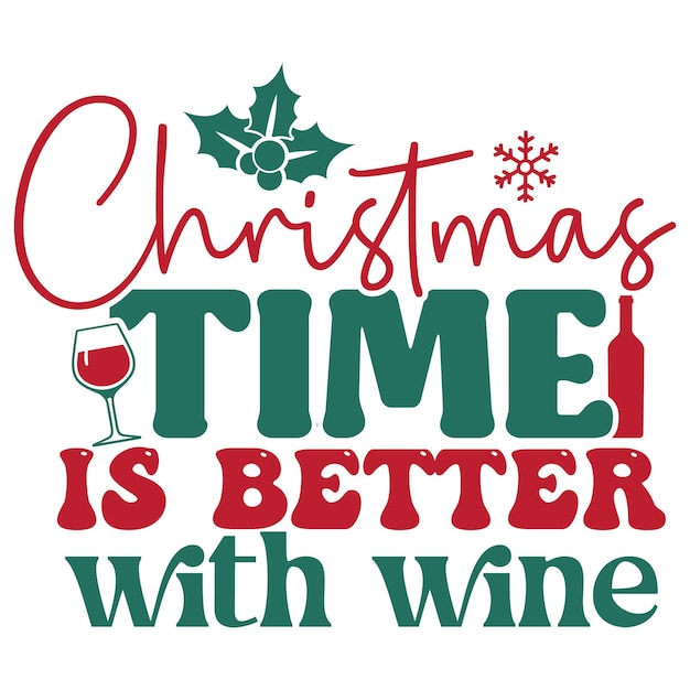 Weihnachtswein SVG T-Shirt Design Vorlage