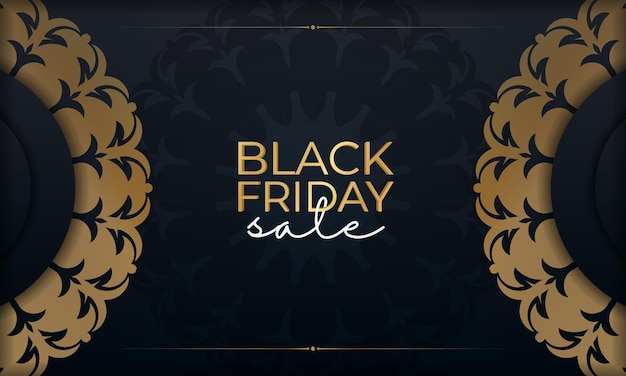 Weihnachtswerbung für black friday sale blau mit griechischem goldmuster