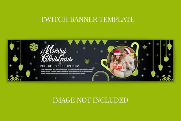 Vektor weihnachtszeit twitch banner-vorlage