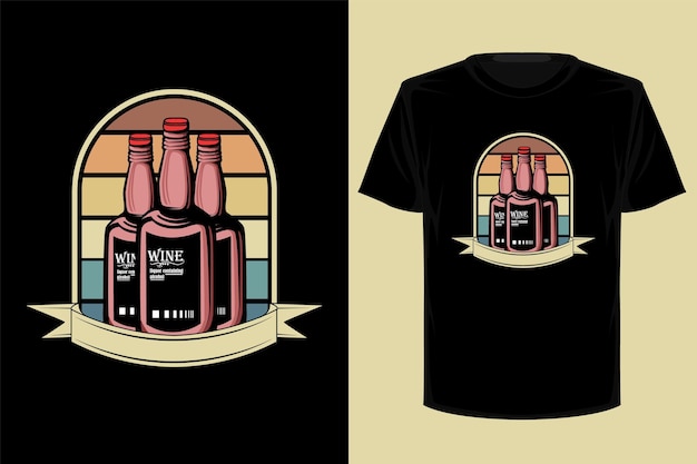 Vektor wein alkohol retro-vintage-t-shirt-design
