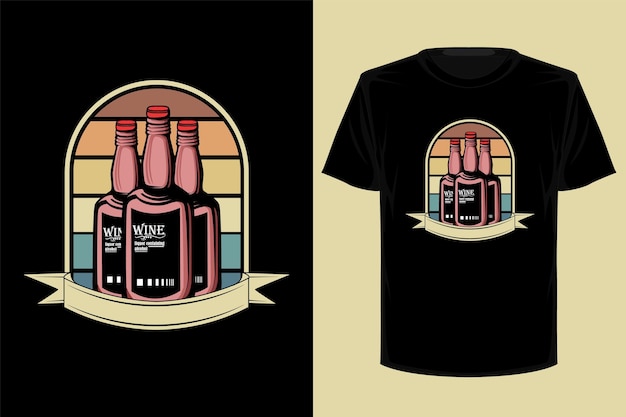 Wein alkohol retro-vintage-t-shirt-design