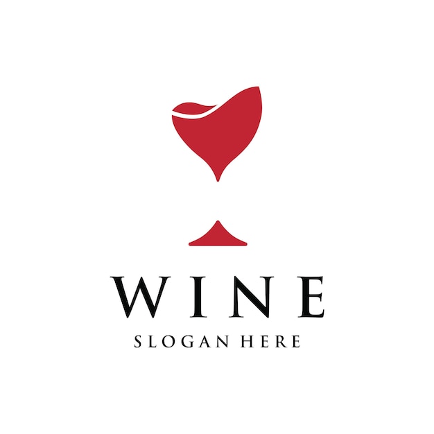 Wein-logo-template-design mit weingläsern und flaschenlogo für nachtclub-bar und weinladen