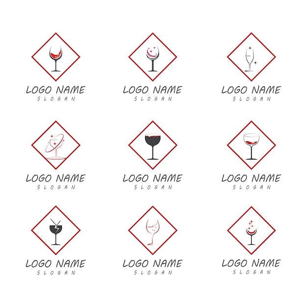 Wein-logo-vorlage vektorsymbol natur