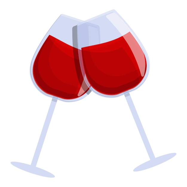 Wein-Prost-Symbol. Cartoon des Weinprost-Vektorsymbols für Webdesign isoliert auf weißem Hintergrund