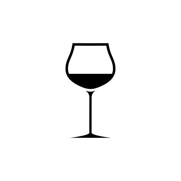 Weinglas-Icon-Vektor-Entwurfsvorlage