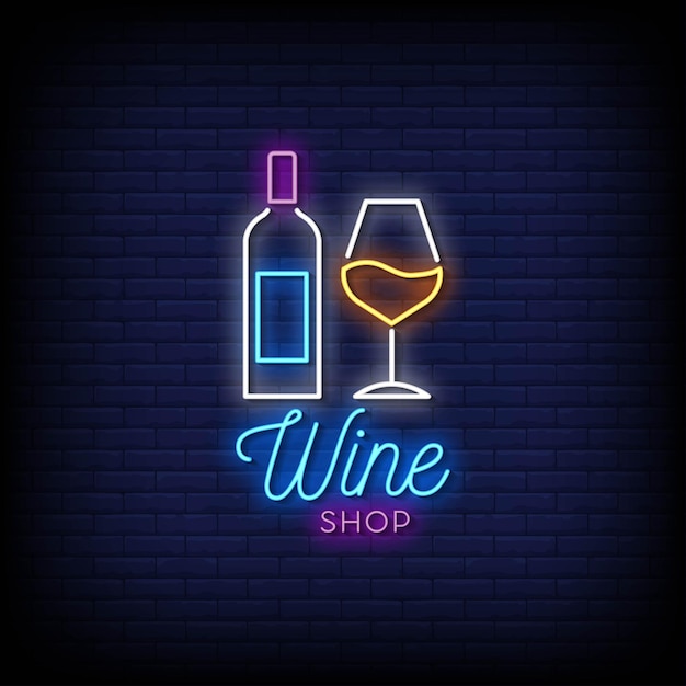 Weinladen logo neon signs style