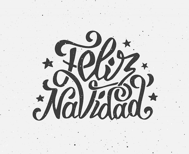 Weinlese feliz navidad typografisches vektorplakat