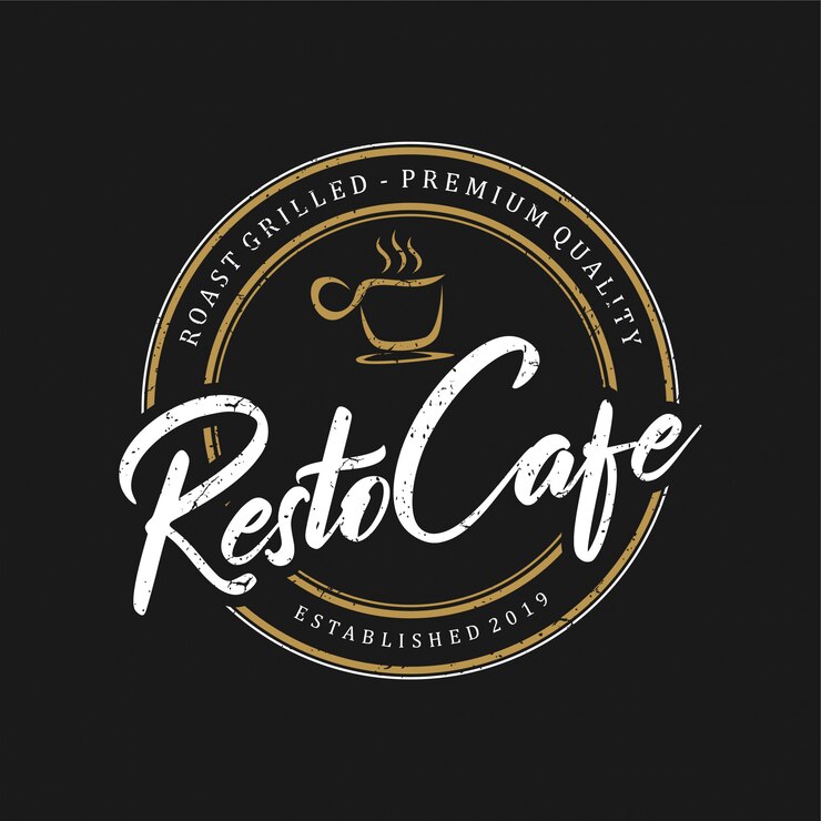 Vektor weinleselogo für restaurantlebensmittel und -getränk