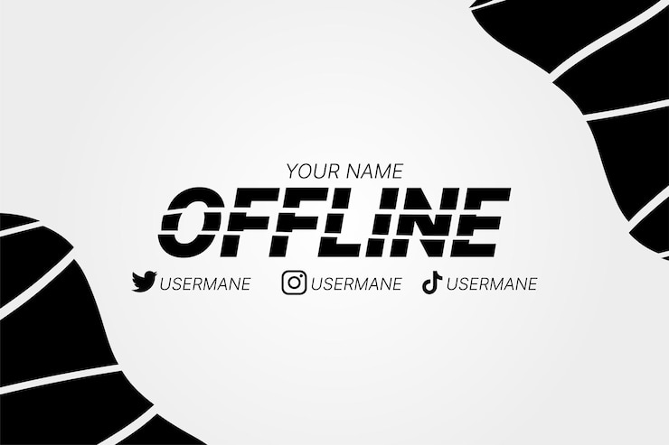 Vektor weiß und schwarz offline bearbeitbares overlay. vektor. streamer. zucken. symbole. kamerarand. design